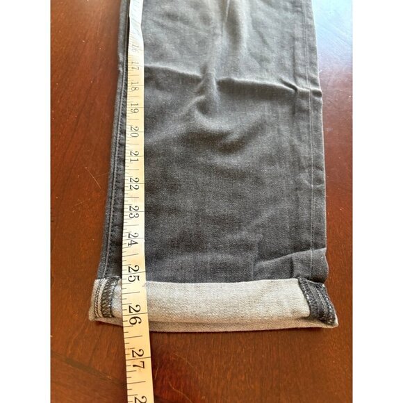 NYDJ NWT Charcoal Grey Giles Stretch Denim Cuffed Ankle High Rise Jeans Size 6 - Picture 9 of 13